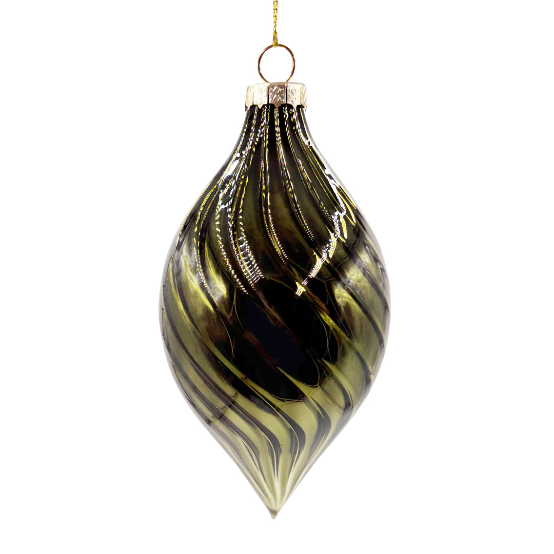 Green Swirl Drop Ornament