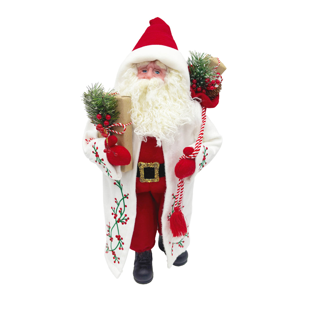 Santa with Holly Design and Gift Bag