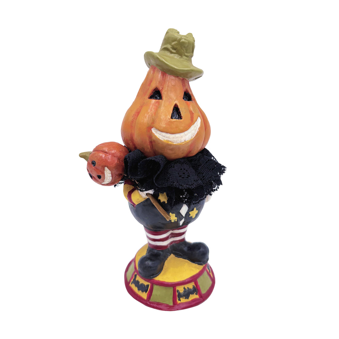 Pumpkin Man Figurine With Jack-O-Lantern