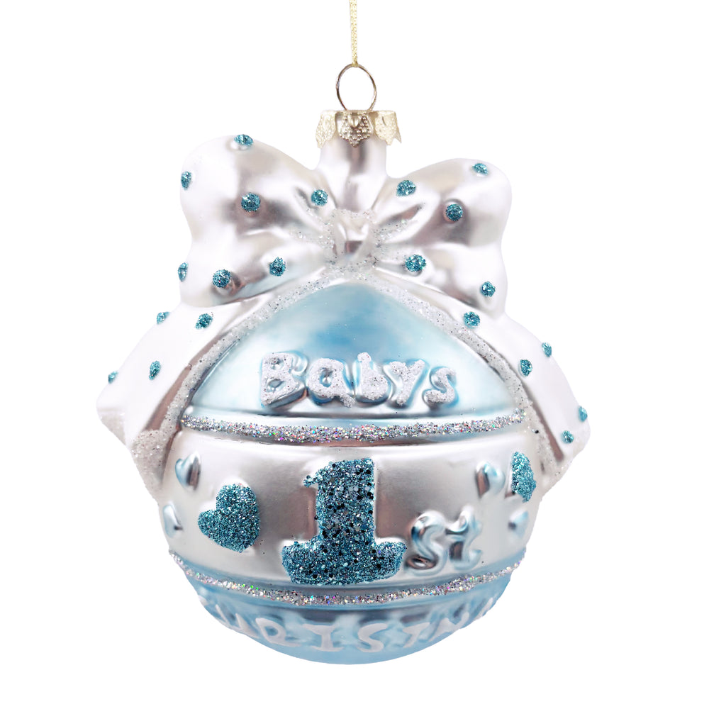 Baby's First Christmas Ball Ornament Blue