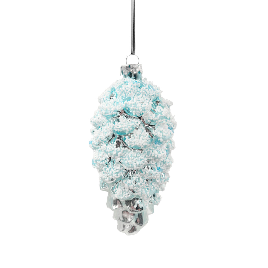 Blue & White Pinecone Ornament