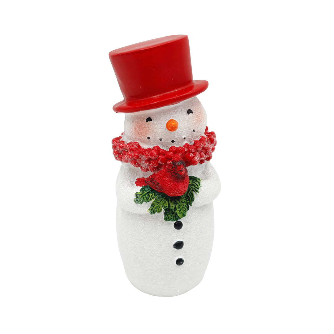 Snowman Holding Cardinal