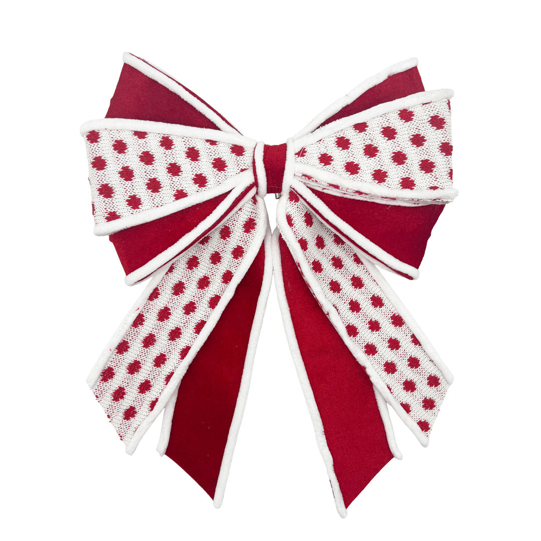 Red and White Bow with Polka Dots