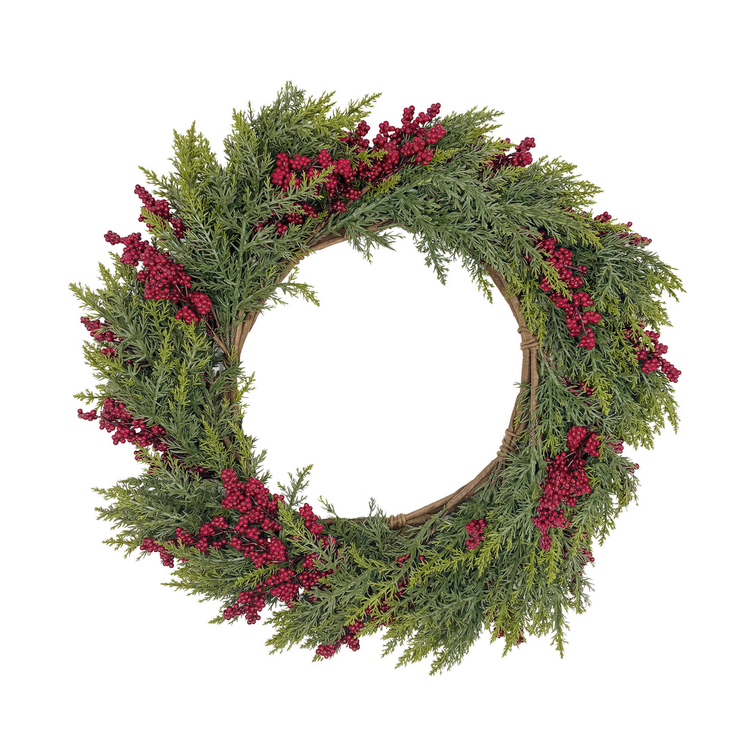 Cedar and Red Berry Collection Wreath