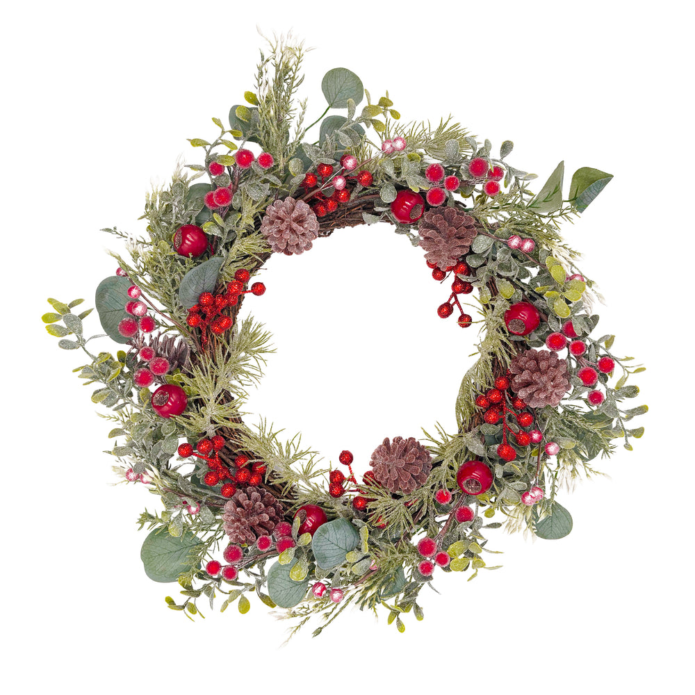 Foliage Red Berry & Pine Collection Wreath