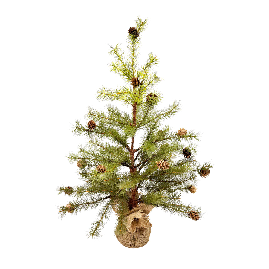 Artificial Pine Tree in a Burlap Base