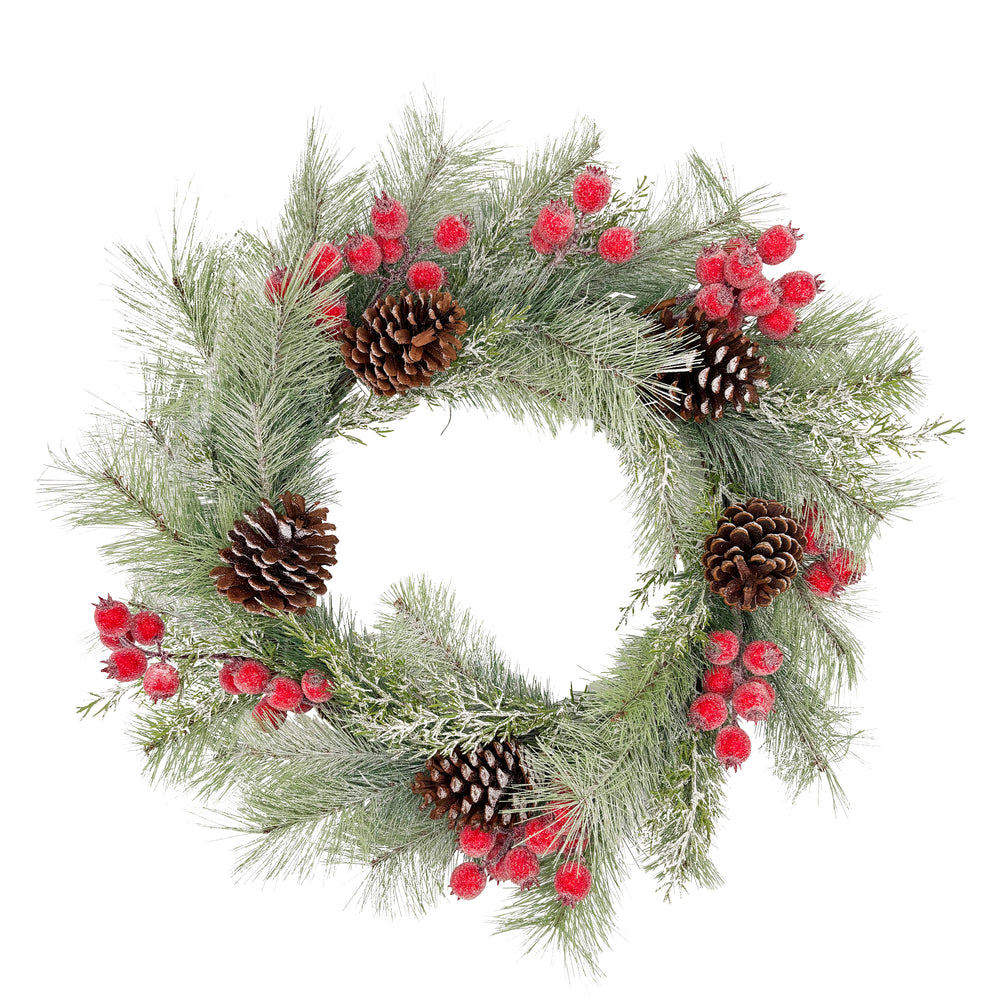 Iced Berry & Pinecone Collection Wreath