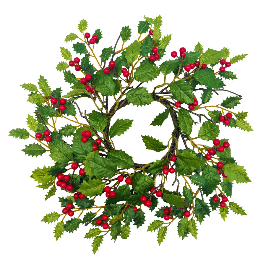 Holly & Red Berry Collection Candle Ring