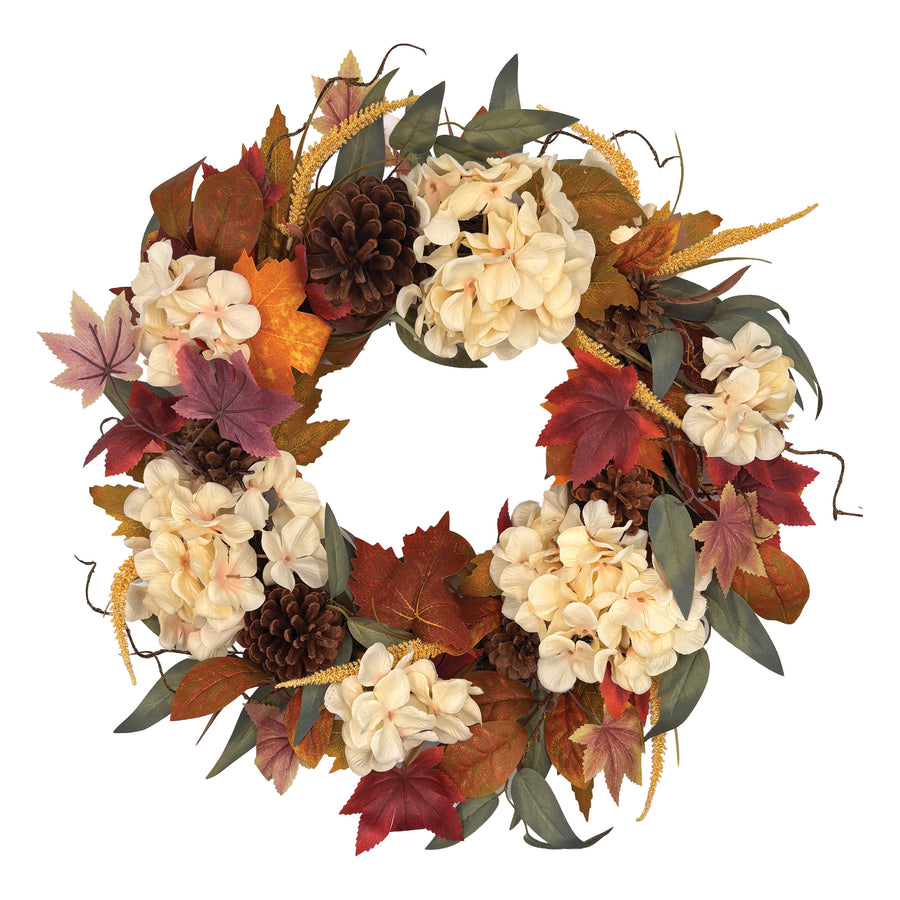 Neutral Mixed Fall Floral Wreath