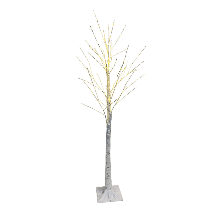 Lit Birch Tree on Base 48 Inches