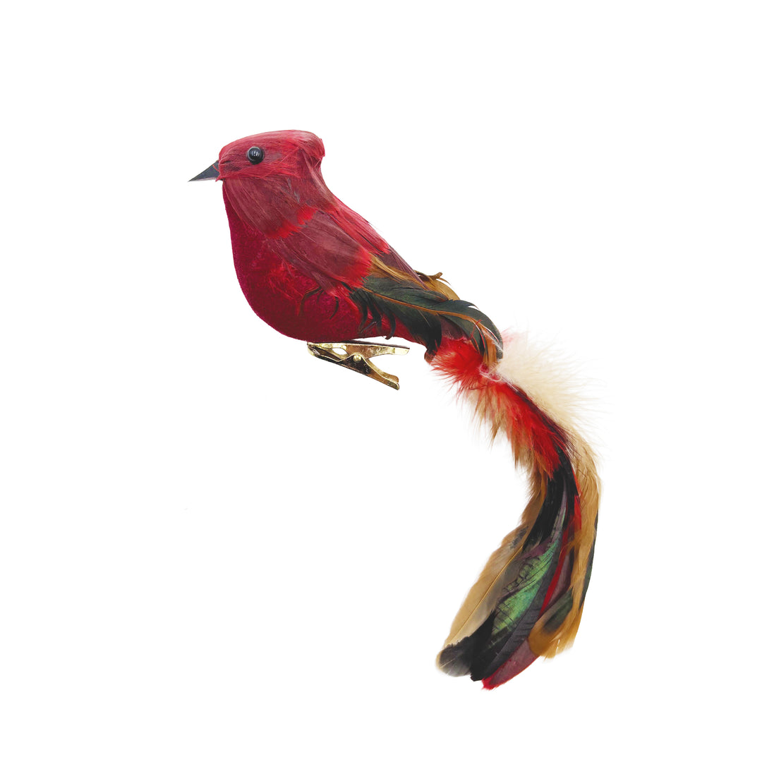 Fancy Feathered Cardinal Clip Ornament