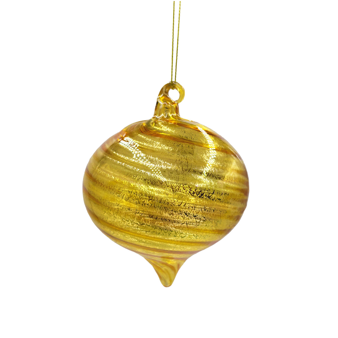 Glass Gold Swirl Ornament Onion