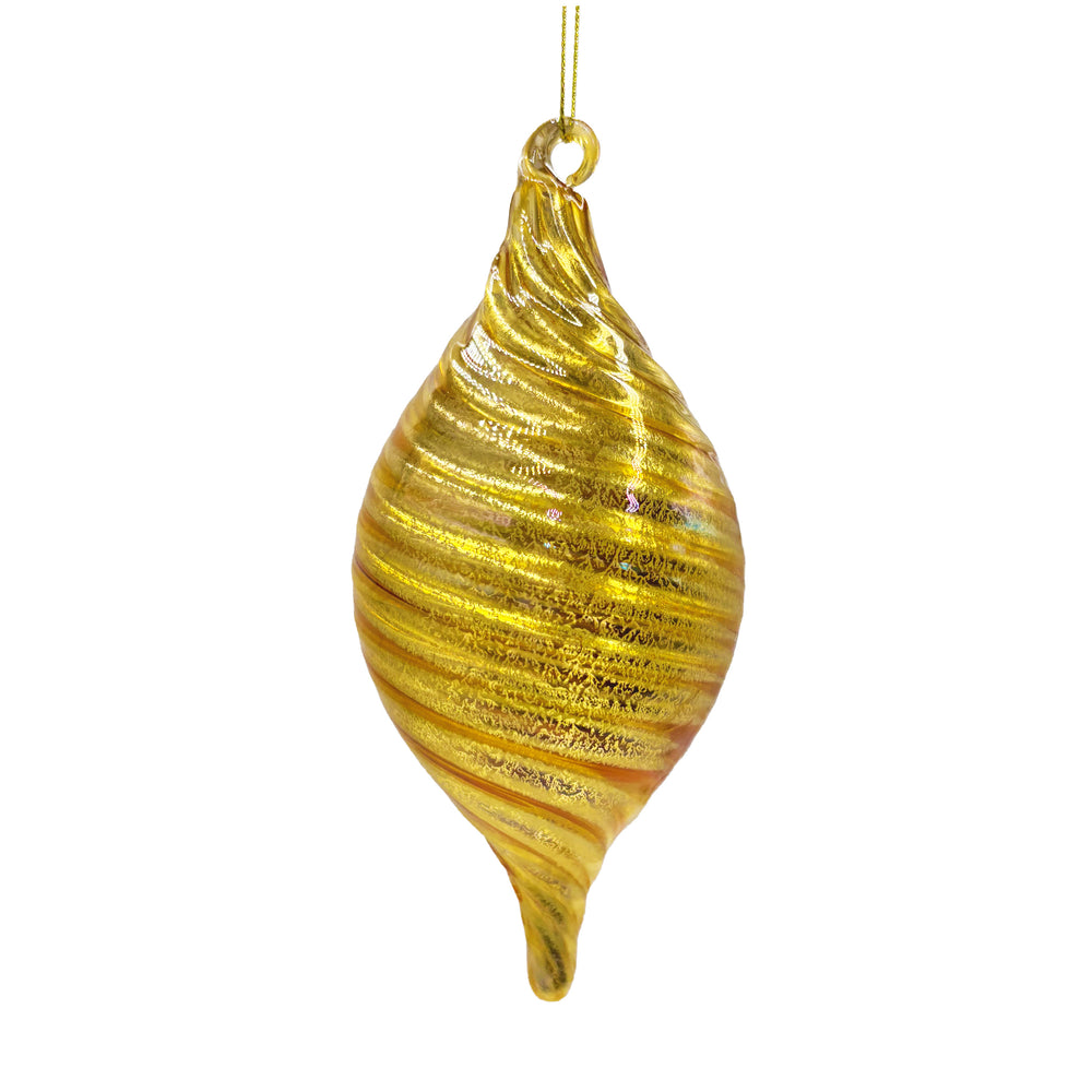 Glass Gold Swirl Ornament Finial