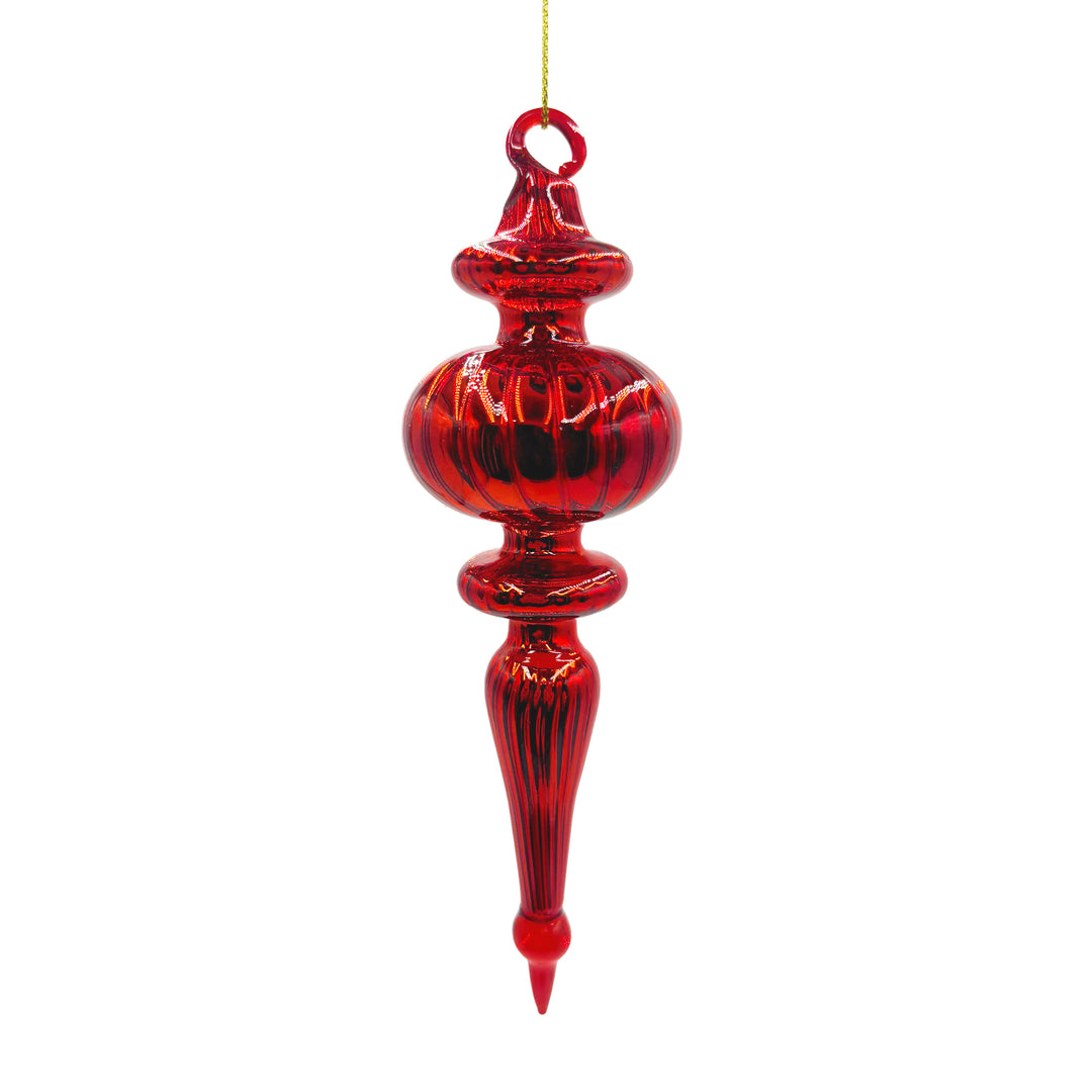 Shiny Red Finial Ornament