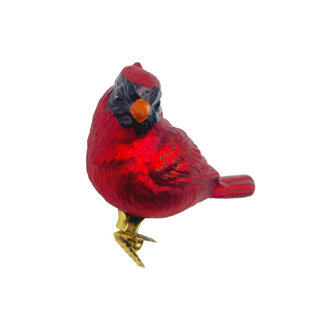 Glass Cardinal Clip Ornament