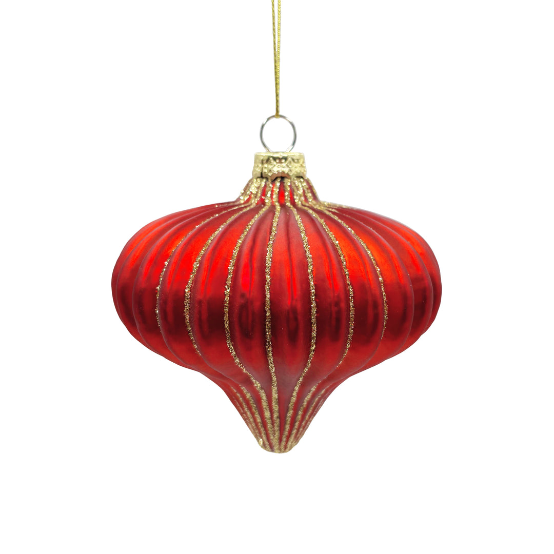 Red & Gold Glitter Ornament Onion