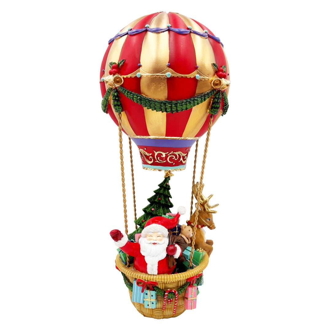 Hot Air Balloon Santa Figurine
