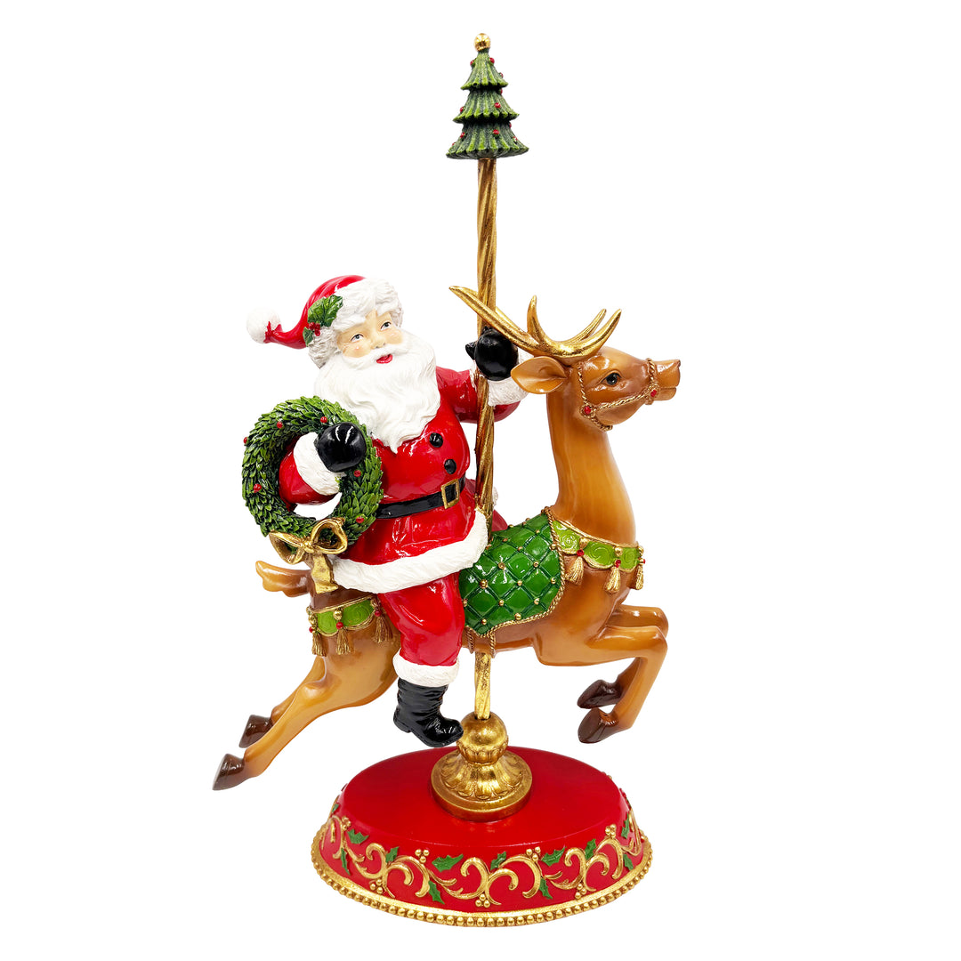 Santa on Carousel Figurine