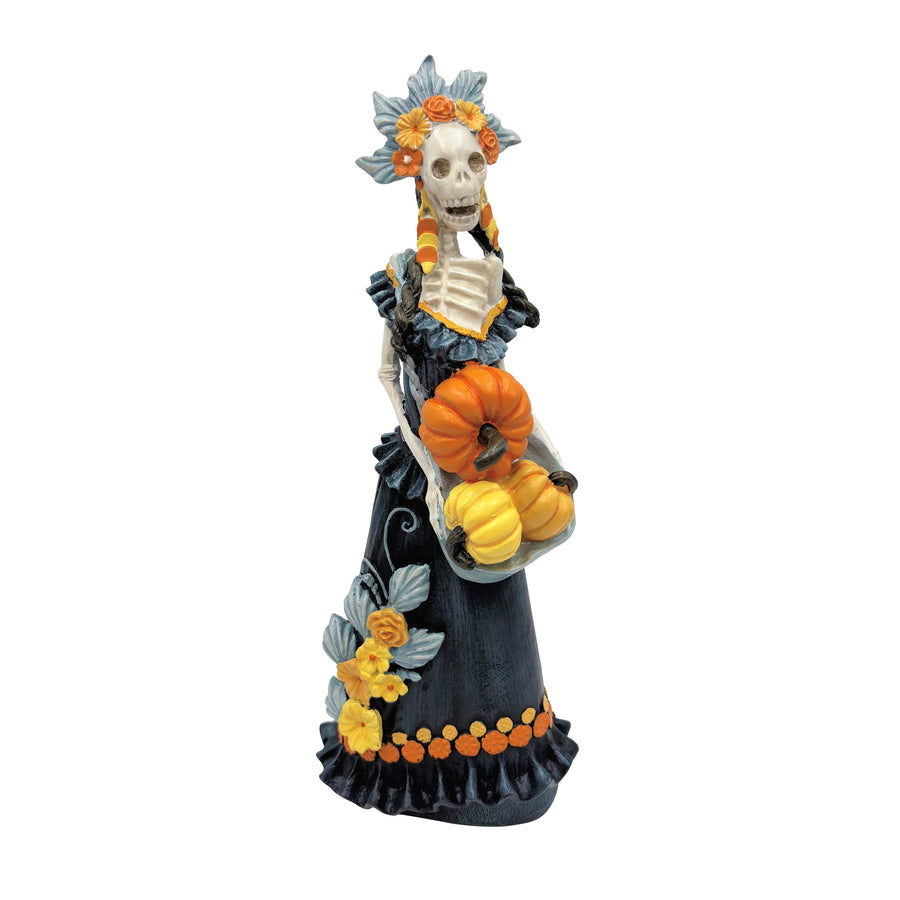 Catrina Skeleton with Pumpkins