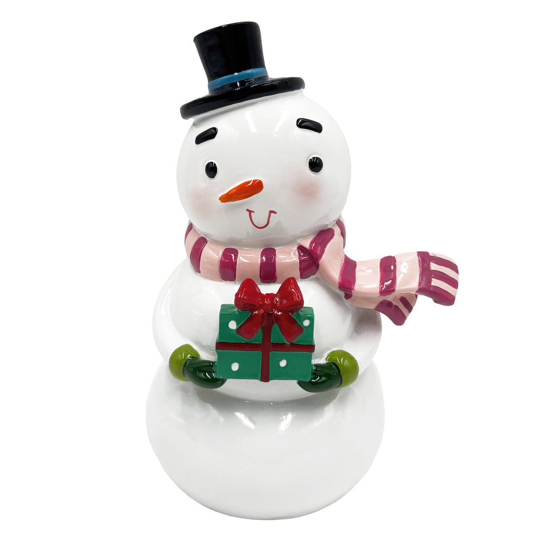 Vintage Snowman with Scarf & Gift Box