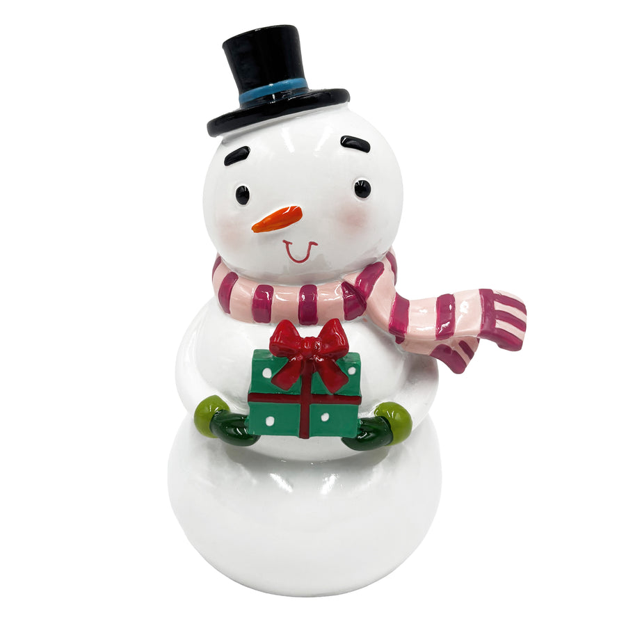Vintage-Style Snowman with Gift Box