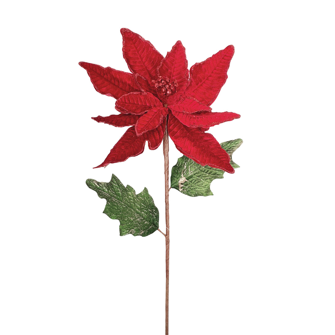 Red Velvet Poinsettia Stem