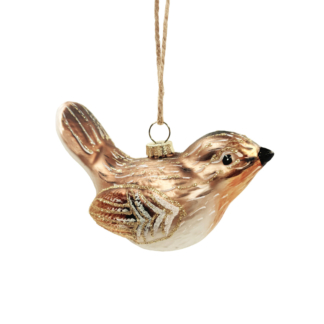 Glass Gold Bird Ornament