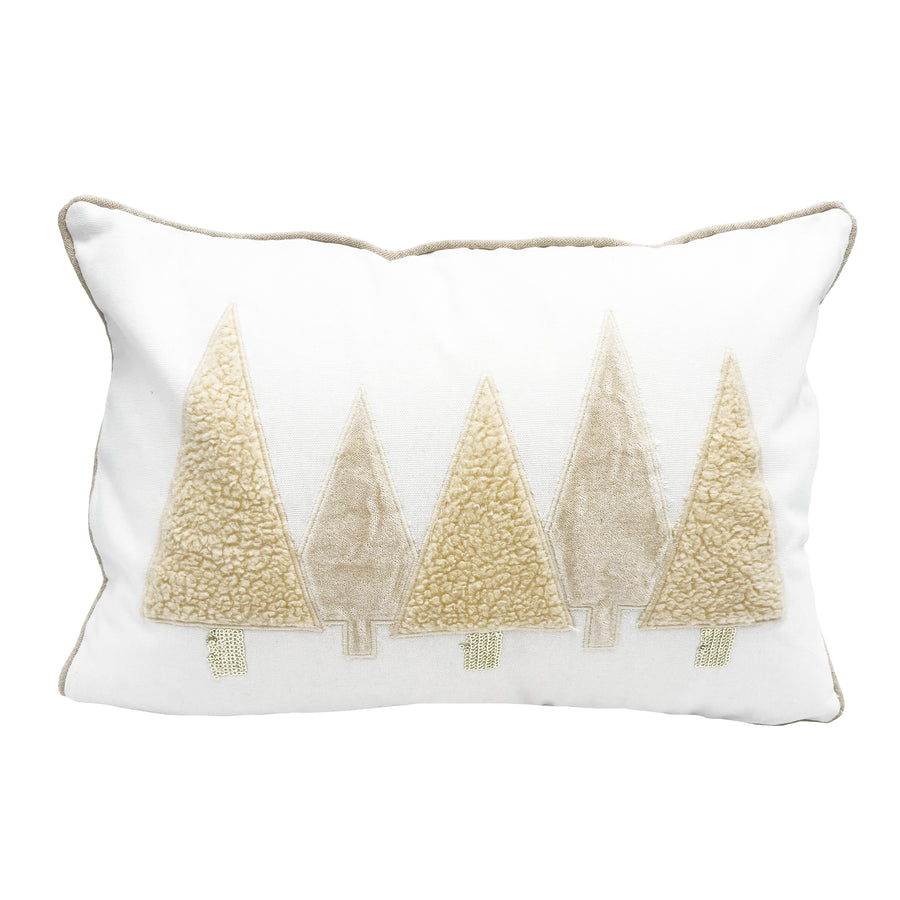 White & Gold Christmas Tree Pillow
