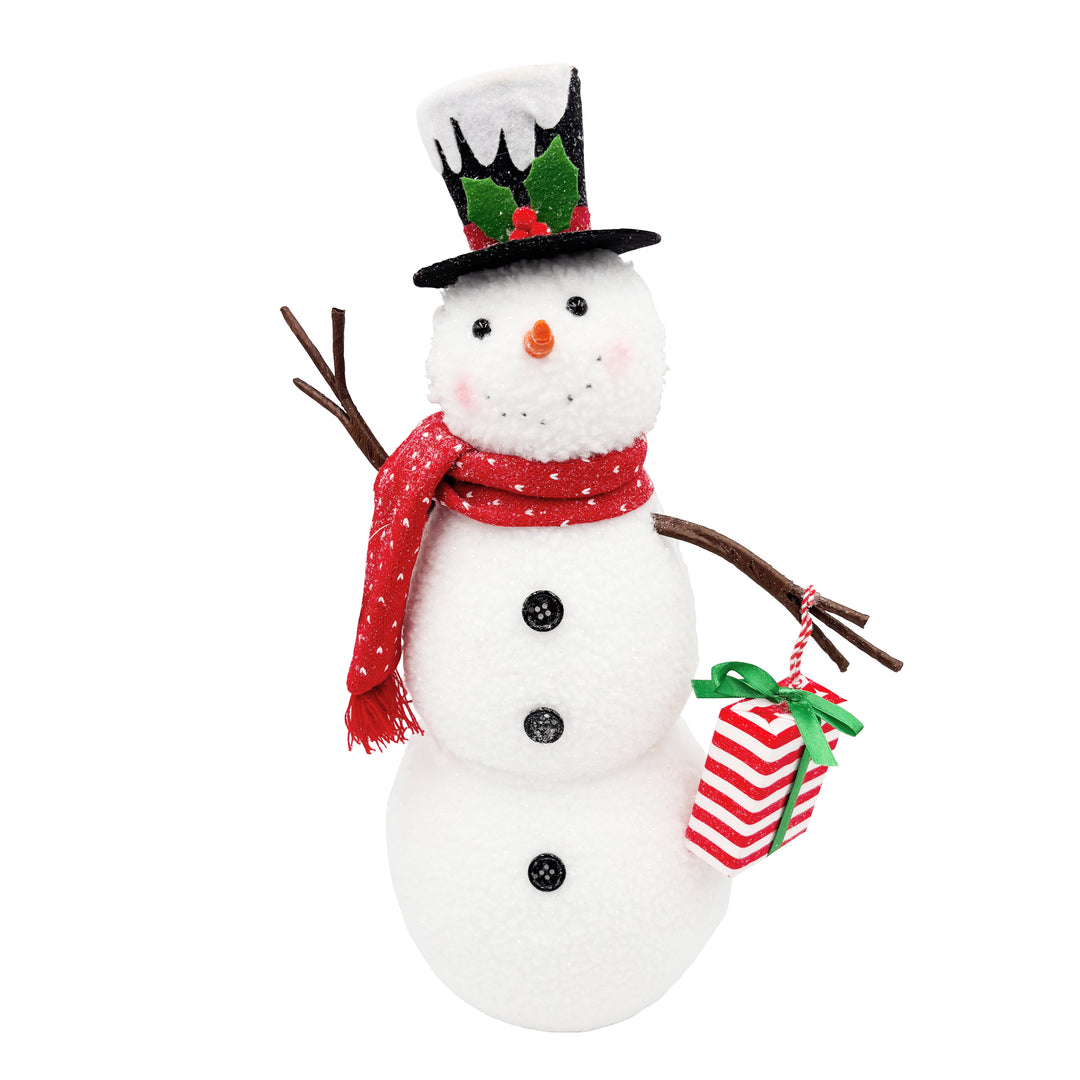 Fabric Snowman with Gift Box
