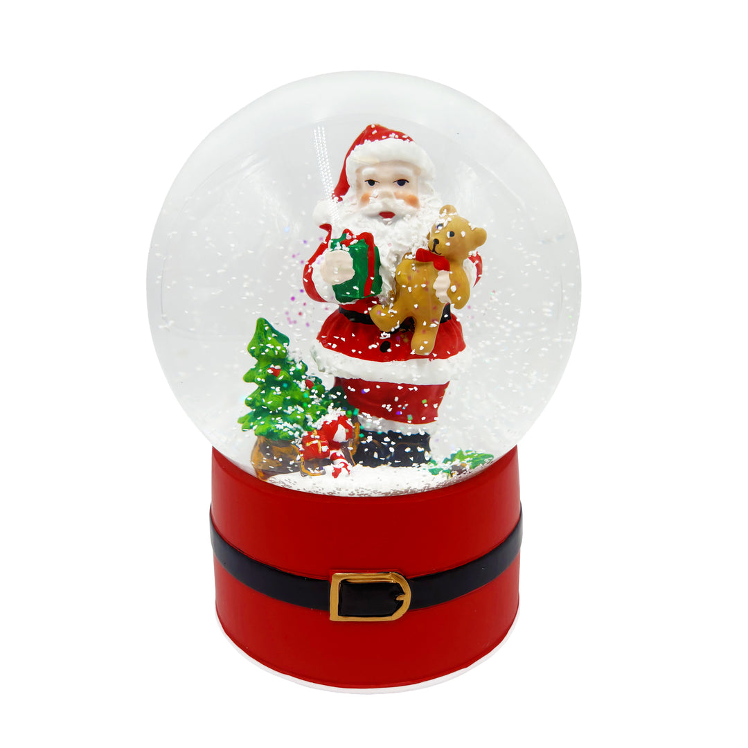 Santa with Teddy Bear Snow Globe