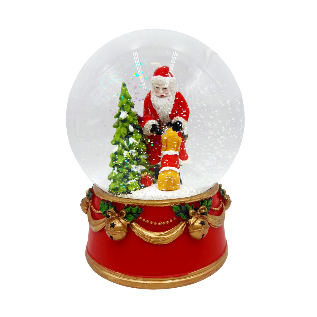 Santa with Puppy Snow Globe