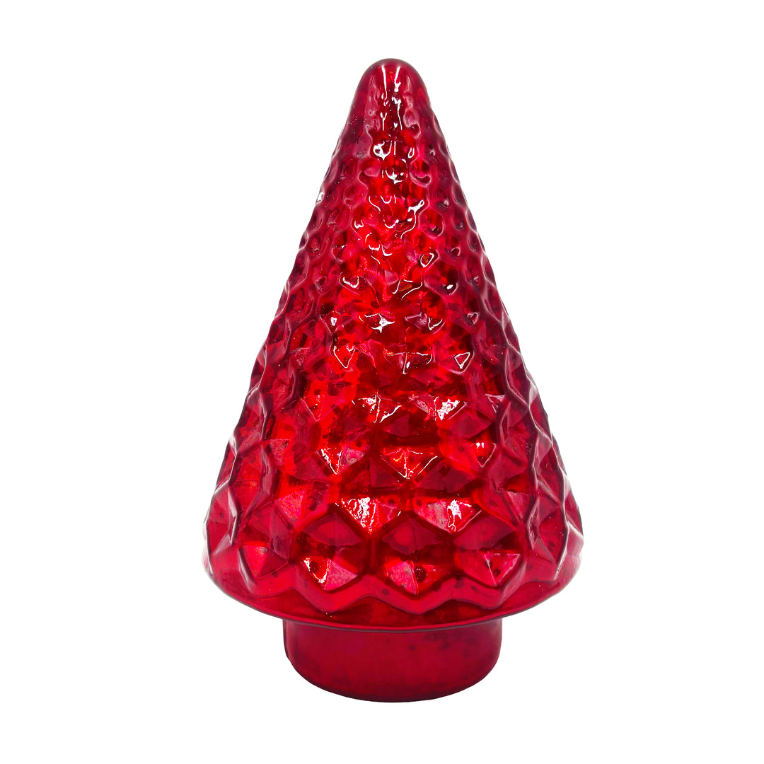Red Diamond Glass Cone Tree