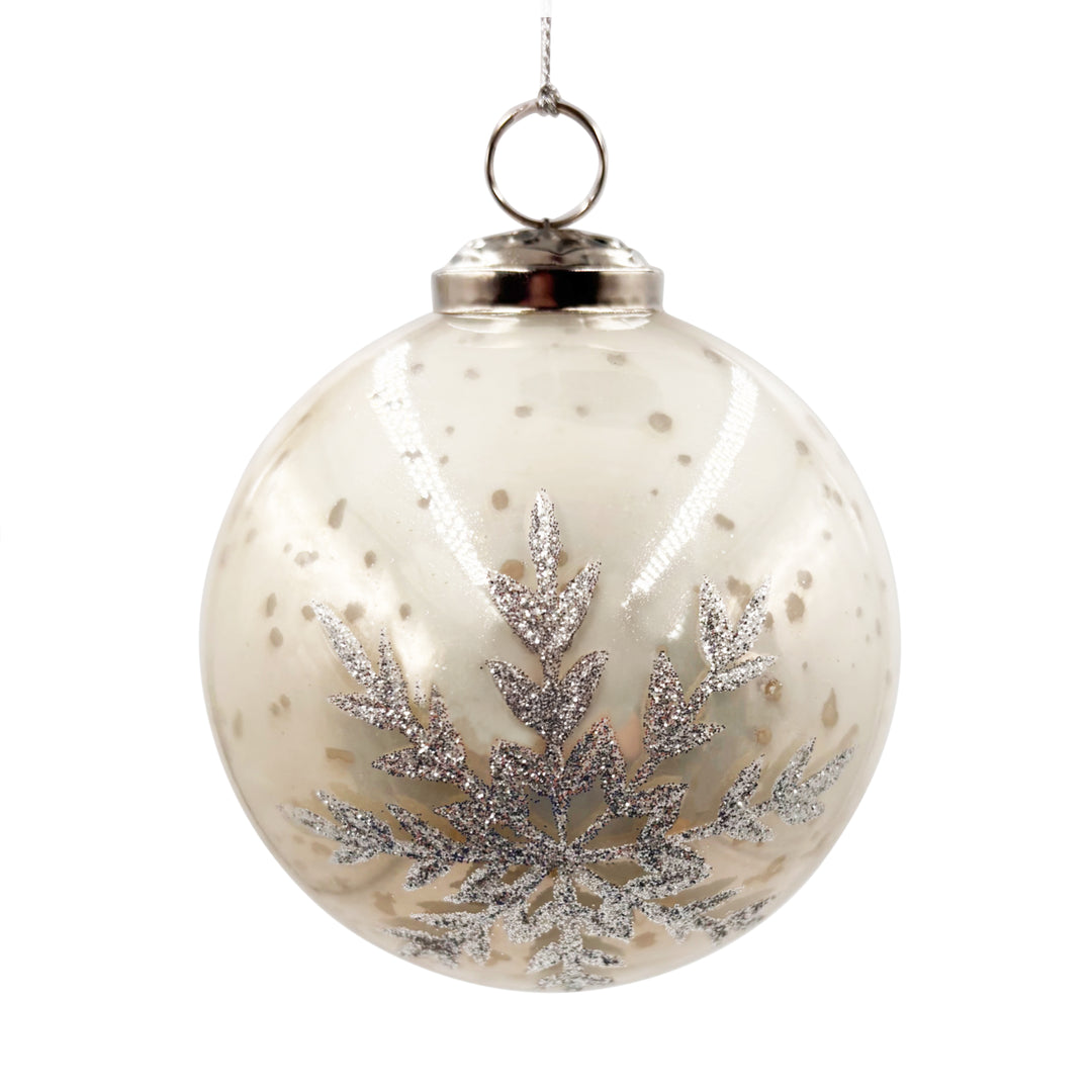 Ice Grey Snowflake Ball Ornament