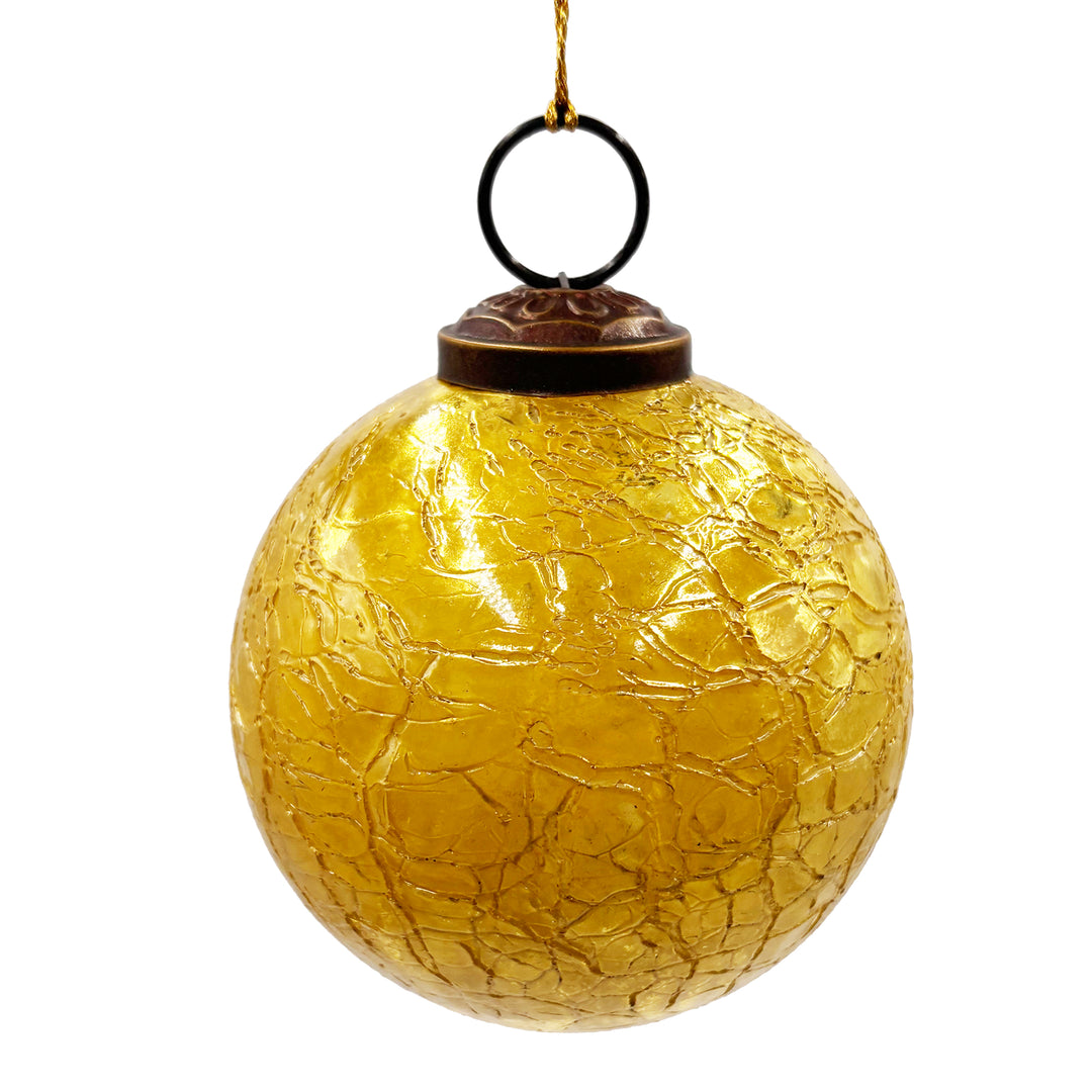 Gold Crackle Ball Ornament