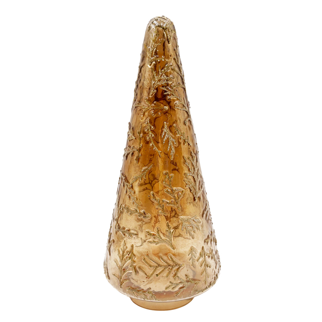 Glass Cone Tree with Pine Needle Design