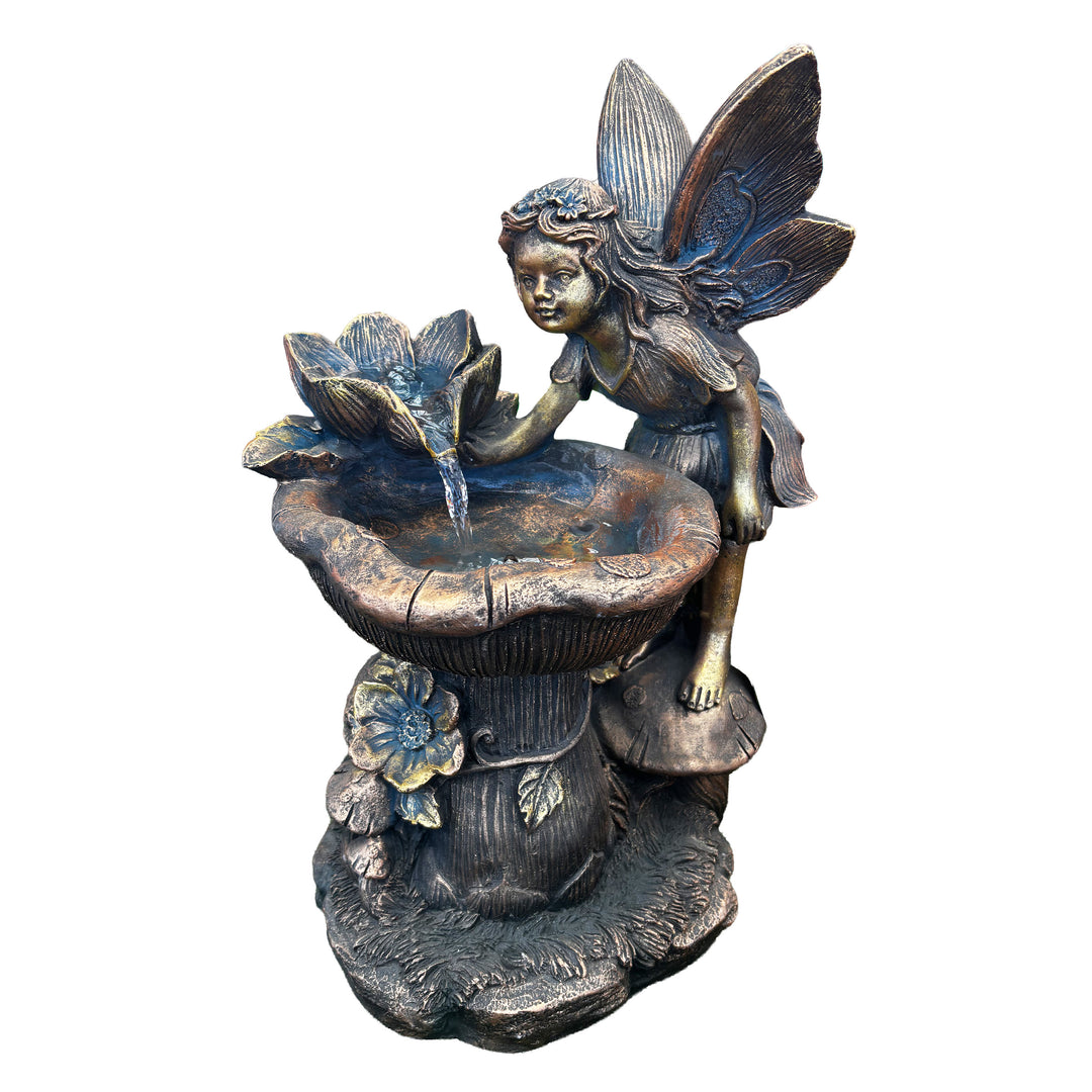 Fairy and Flower Tabletop Fountain