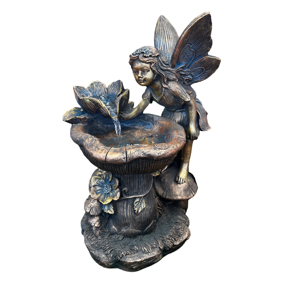 Fairy and Flower Tabletop Fountain