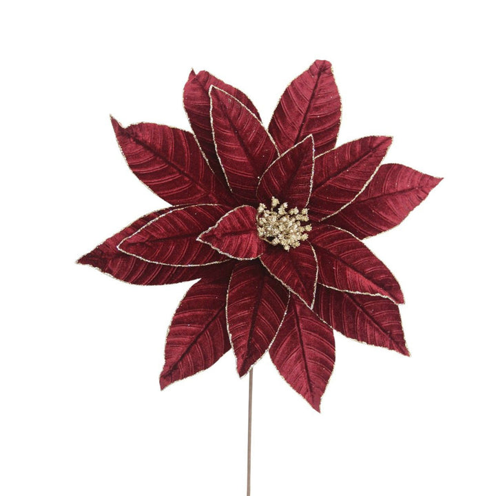 Velvet Long Stem Poinsettia Spray