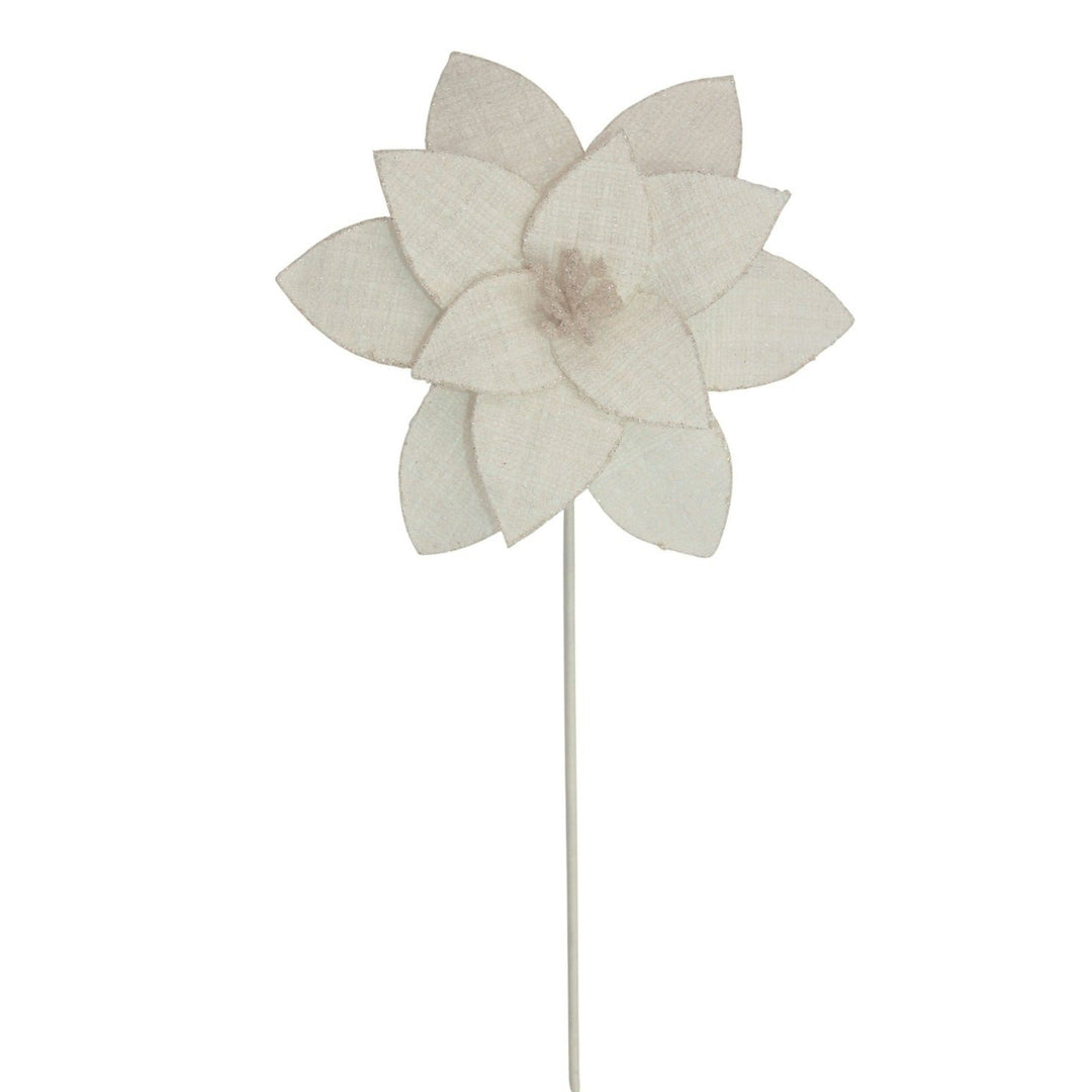 Velvet Ivory Poinsettia Stem