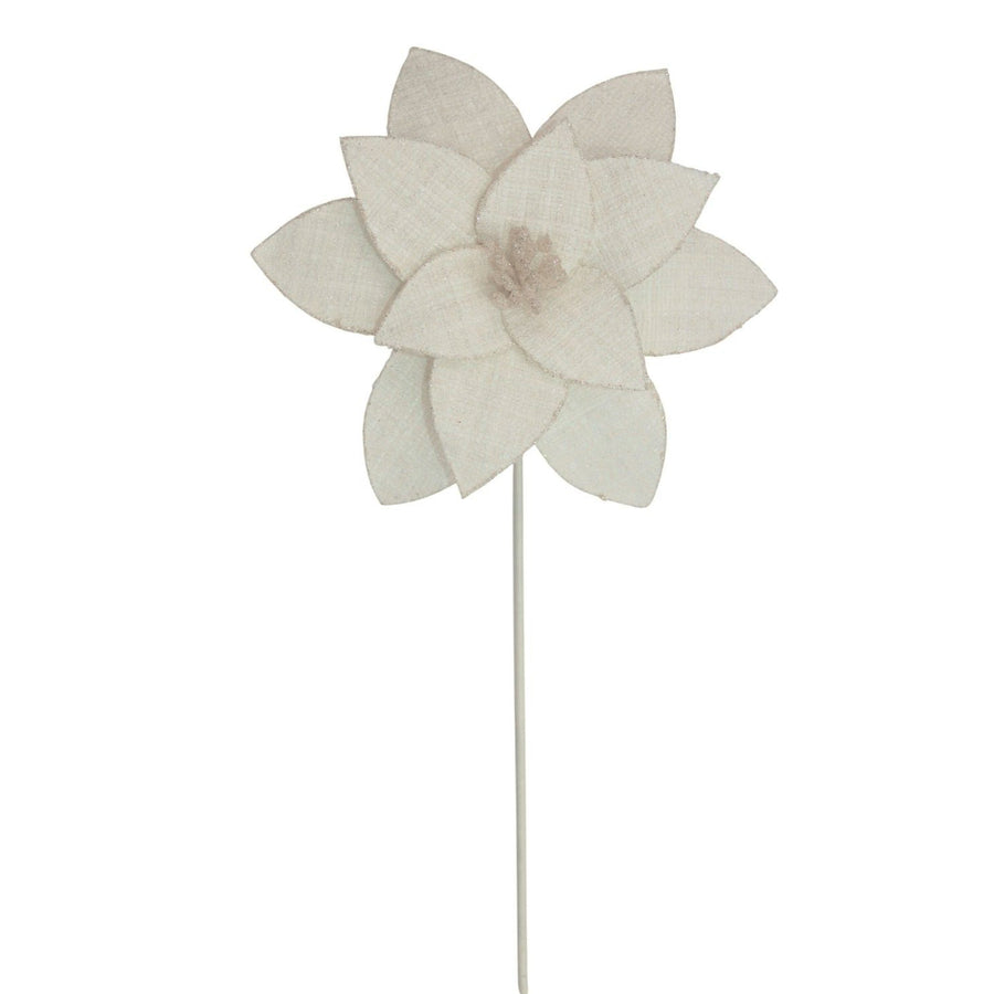 Velvet Ivory Poinsettia Stem