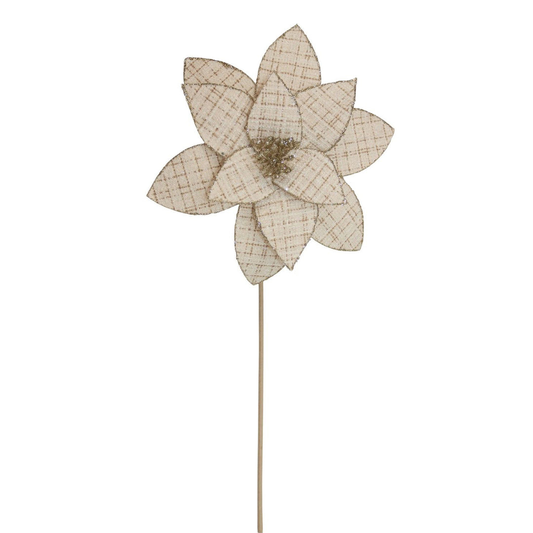 Velvet Champagne Poinsettia Stem