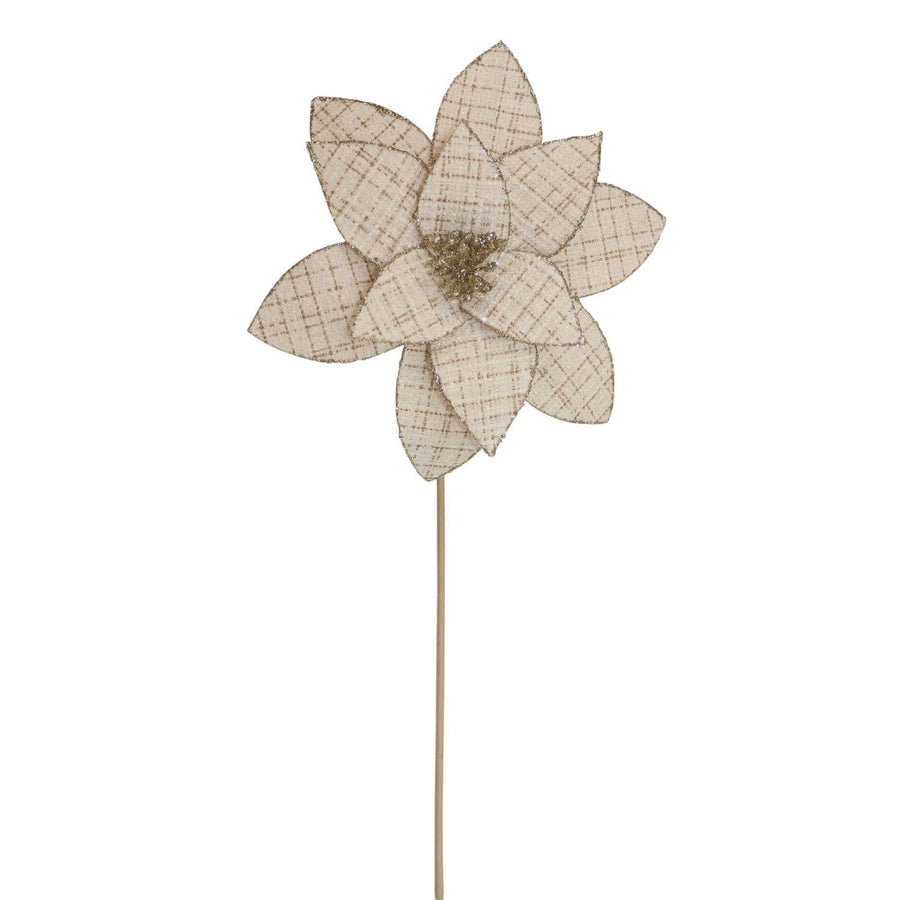 Velvet Champagne Poinsettia Stem