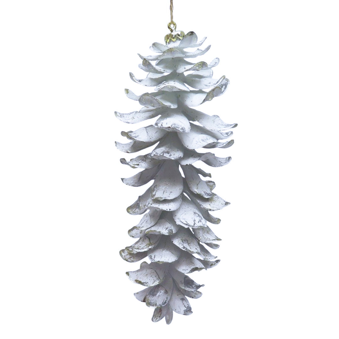 White Pinecone Ornament