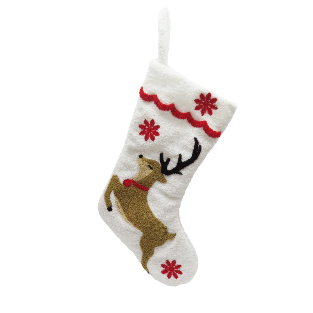 White Reindeer Stocking