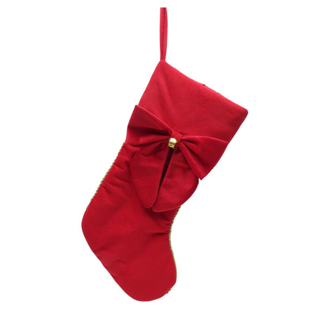 Red Stocking with Bow Accent