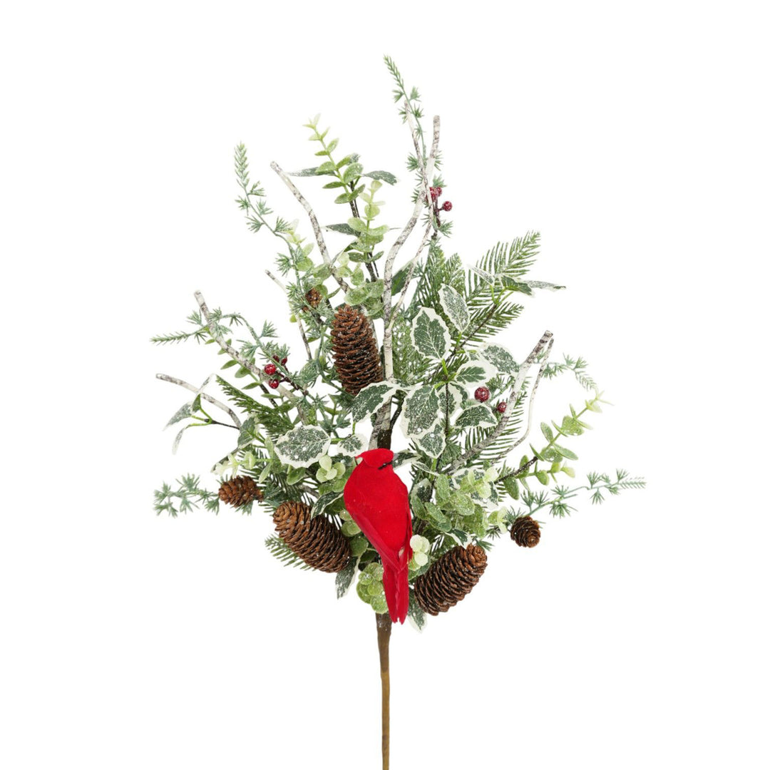 Mixed Foliage Pinecone and Cardinal Pick