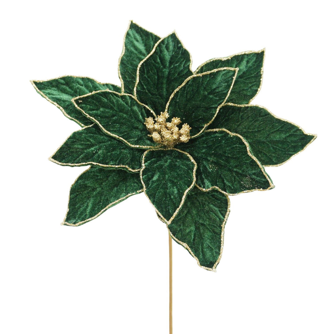 Poinsettia Stem with Gold Accents