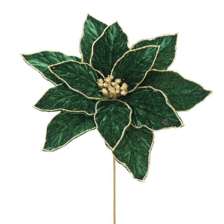 Poinsettia Stem with Gold Accents