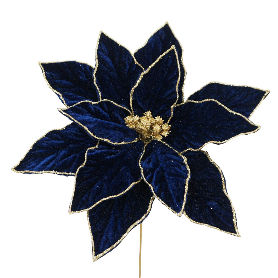 Poinsettia Stem with Gold Accents