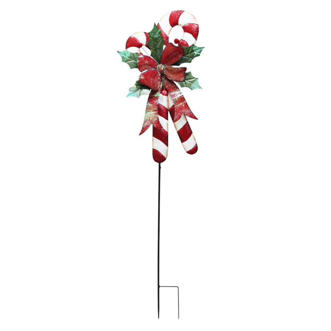 Candy Cane & Holly Yard Stake
